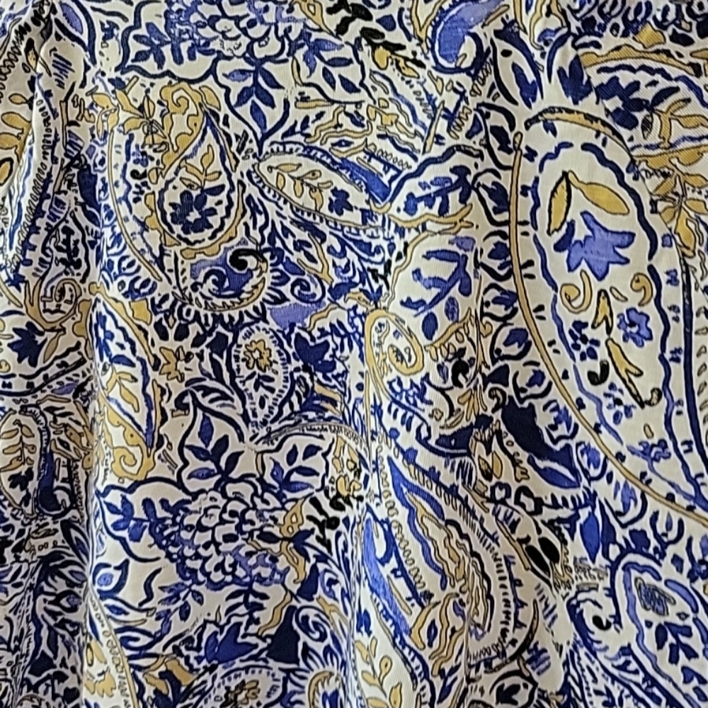 NWT Rafaella Size XL Paisley Women's Knit V-Neck Ruffled Short Sleeve Fashion To - Picture 5 of 7